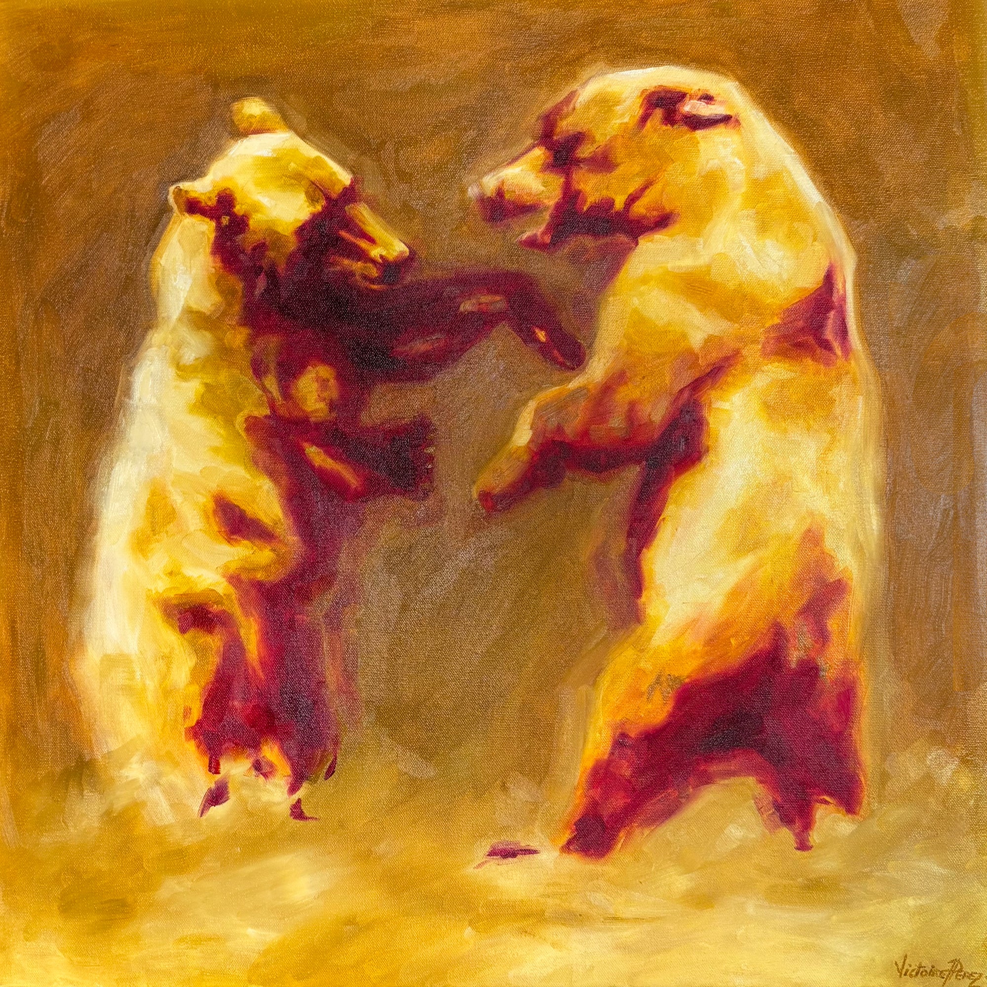 'Fighting Like A Bear' Canvas Print
